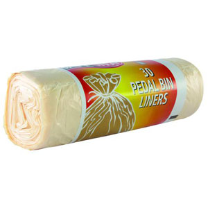 Cream Pedal Bin Bags - 12L  Capacity - 120x Per Pack